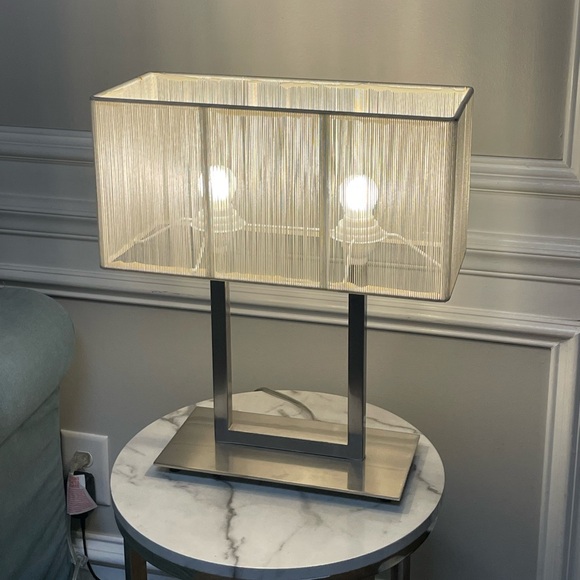 Crate&Barrel Set of Lamps with Silver Base